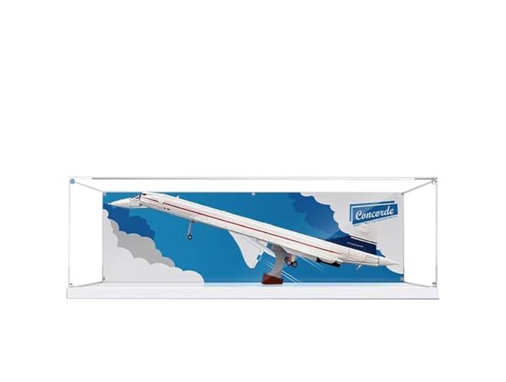 Acryl-Vitrine für Lego 10318 Concorde-Modell, 3 mm staubdichte Schaukasten, Vitrine kompatibel mit Lego 10318 (Modell nicht im Lieferumfang enthalten) (Hintergrund 3 mm)