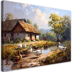 WANDBILD, Ländliche Landschaft Tiere Natur