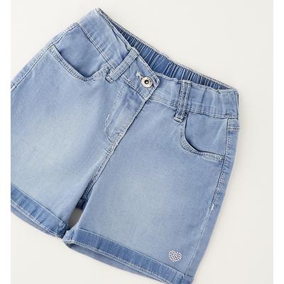 Shorts IDO "BABY GIRL SHORT", Mädchen, Gr. 98, EURO-Größen, clear washed, 98% Baumwolle, 2% Elasthan, Hosen Shorts