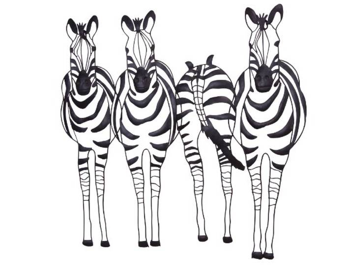 Wanddekoration Zebrafamilie