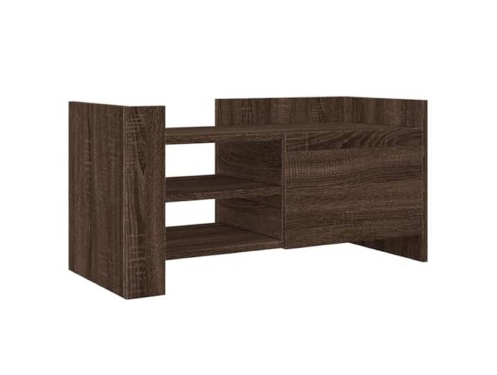 KUPTYERFG TV-Schrank Braun Eichen-Optik 80x35x40 cm Holzwerkstoff Kompaktes TV Lowboard für Wohnzimmer und Schlafzimmer mit flexibler Tür-Montage und pflegeleichter Oberfläche.