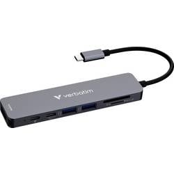 Verbatim 32158 USB-Hub HDMI® USB 3.2 Gen1 5 GBit/s USB-C® PD Ladeanschluss, mit Pass-Through Stromanschluss Grau Essentials