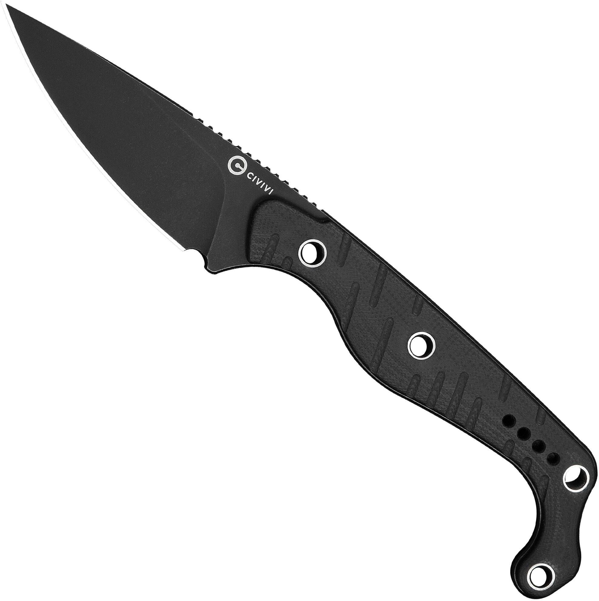 Civivi SŌKN C22027-3 Blackwashed Nitro-V, Black G10, coltello fisso, Kyle Lamb design