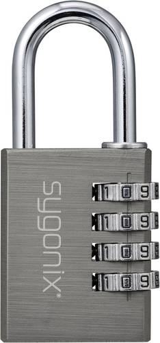 Sygonix SY-6932350 Vorhängeschloss 40mm 4-Digit Titanium Grey Zahlenschloss