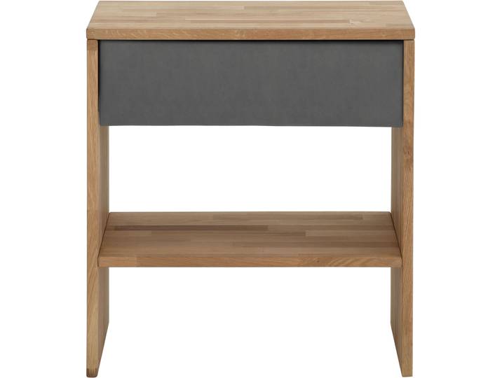 Nachttisch HOME AFFAIRE Cavan , grau (steel, natur, natur), B:60cm H:65,5cm T:42cm, Tische, Nachttisch, passend zur Boxspringbett-Serie Cavan