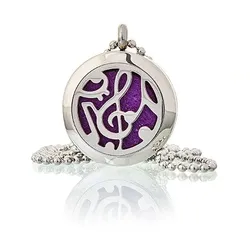 Aromatherapy Jewellery Necklace - Music Notes 25mm