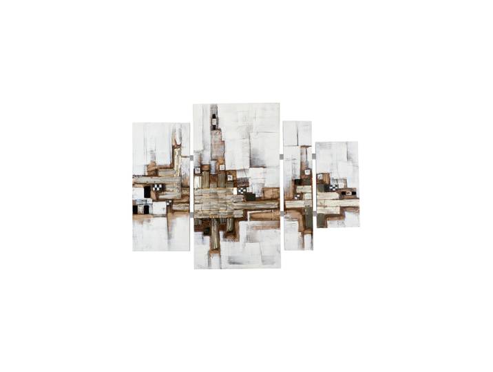 4-teiliges Handgemaltes Bild „Geflochtenes Metall“ 115 x 159 cm Multicolor Crea Collection