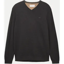 Basic Strickpullover Schwarz XXL
