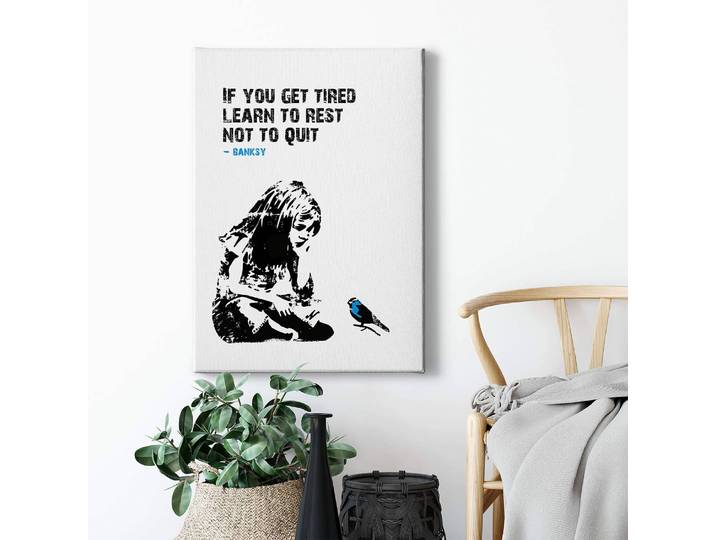 Impression sur toile If You Get Tired Polyester PVC / Épicéa Bleu 50 x 70cm