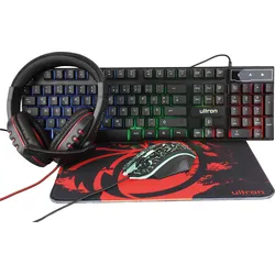 ULTRON 303150 - Tastatur-/Maus/Headset-Kombination, USB, Gaming-Set, DE