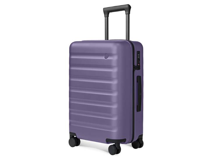 NINETYGO Rhein 2.0, Valise cabine, Certifiée par les compagnies aériennes, Valise 20 pouces, 56 X 38,5 X 23 cm, pour voyage de 3 à 5 jours, Roues multidirectionnelles doubles, Matériau 100 % coque rigide PC, Serrure TSA, Violet, 20 pouces - Nouveauté