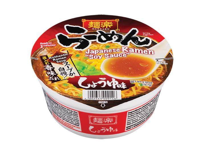 MENRAKU Hikari Miso Ramen Instantanés en Bol Saveur Sauce Soja 76 g