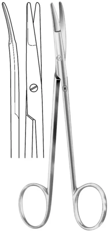 HEBU medical GmbH Präparierschere n.Ragnell, gebogen, abgeflachte Branchen ST/ST, 12,5 cm HB1918G1