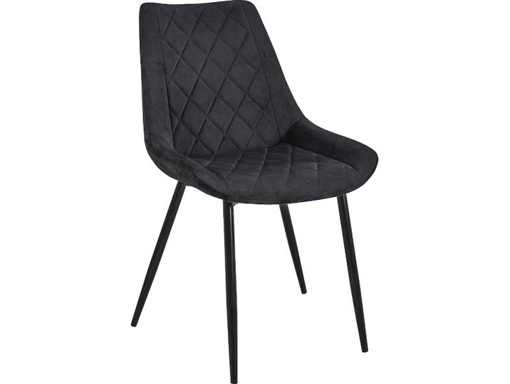 Eleganter Schwarzer Samtstuhl SJ.0488 für Esszimmer und Wohnzimmer