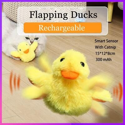 Pet Hub Flapping Duck Cat Toy   Interactive Electric Bird Plush Flapping Duck