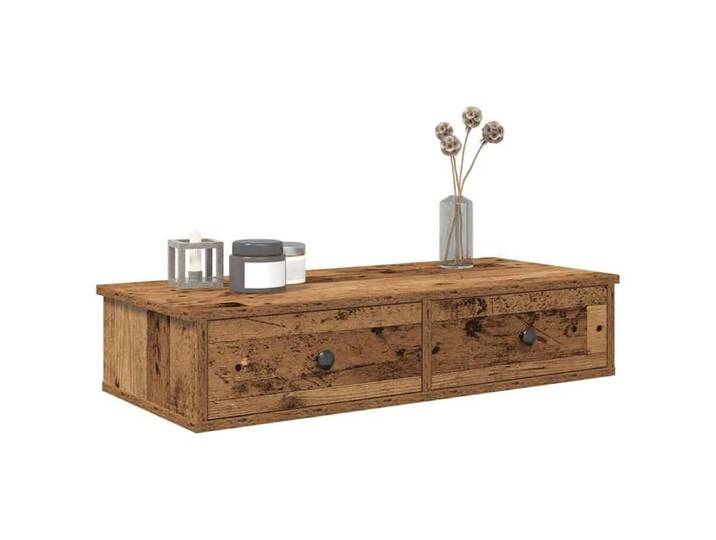 Étagère murale avec tiroirs vieux bois bois d'ingénierie 859957