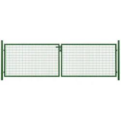 TETZNER & JENTZSCH Metall Doppeltor B4000 x H1200 mm inkl. Pfosten + Beschlägen RAL6005 grün