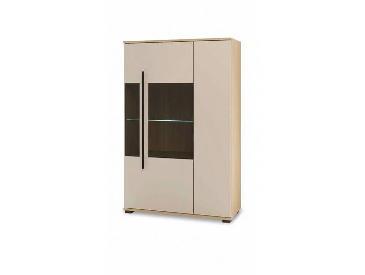 Livetastic Vitrine, Eiche, Kaschmir, Kunststoff, 6 Fächer, 90x140x37 cm, stehend, Wohnzimmer, Wohnwände, Vitrinenschränke