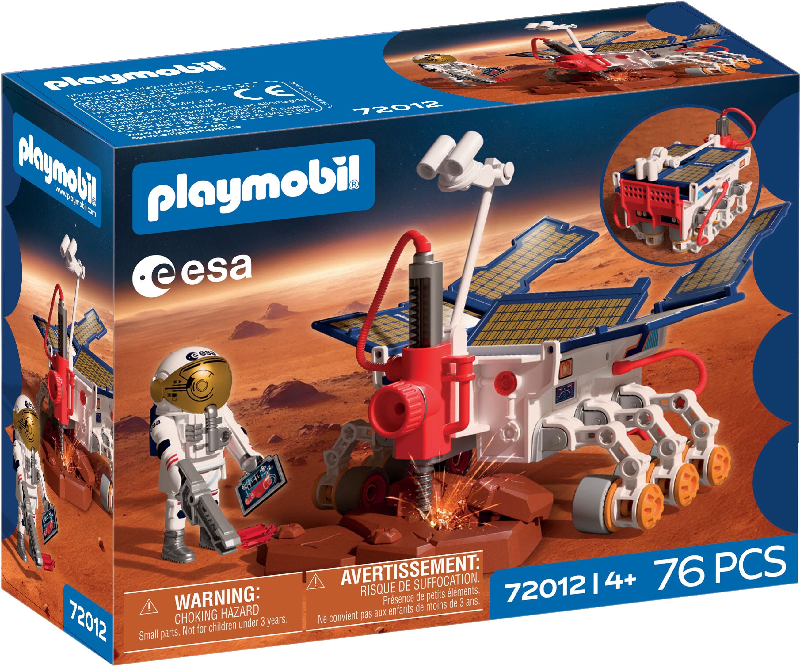 Konstruktions-Spielset PLAYMOBIL "Mars-Erkundungsrover (72012), ESA", bunt, Spielbausteine, Kinder, Kunststoff, Konstruktions-Spielset