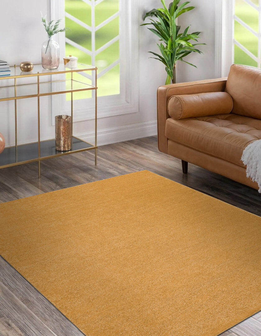 Brayden Studio Basri Area Rug Gold Rectangle 60 x 100cm
