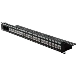 Roline 48,30cm (19")-Keystone-Modulträger, 24P., ungeschirmt, schwarz, Server Zubehör, Schwarz
