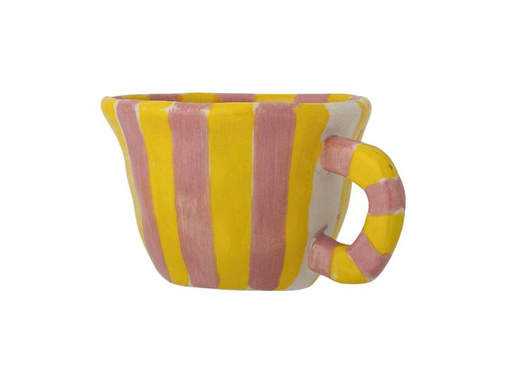 Tasse en grès jaune et rose, à rayures - Bloomingville, Nini - 8x
