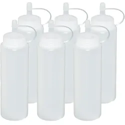 GVK ECO 6 Stück transparente Quetschflaschen 0,26 Liter Dosierflasche Spenderflasche Dressingflasche