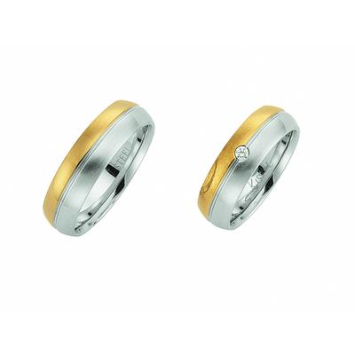 Partnerring ADELIA´S "Damen Edelstahl Freundschaftsring" Gr. 52, silber, Fingerringe, Damen, 52, Edelstahl, Edelstahlschmuck für Damen