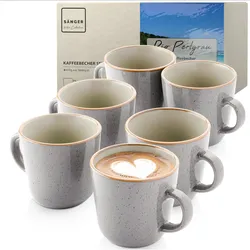 Sänger Geschirr, Tasse, Kaffeebecher Rio Perlgrau (430 ml, 6x)