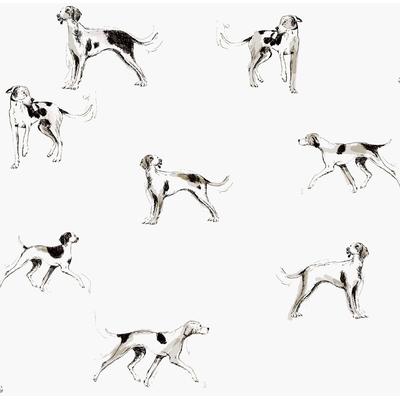 Vliestapete JOULES "Sketchy Dogs Crème", weiß, B:0,52m L:10m, Vlies, Tapeten, animal print