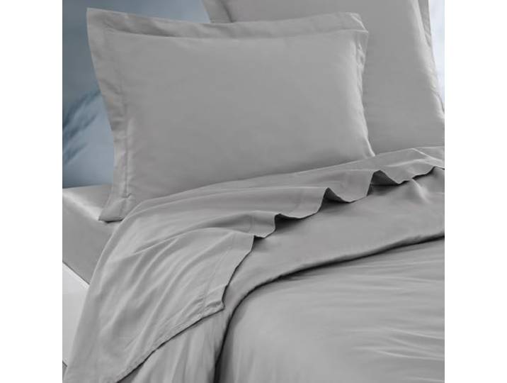 Sensei Maison - Drap Plat en Satin de Coton 120 Fils VERSALUXE UNI - 270x300 cm - Gris Acier
