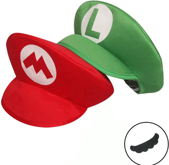 Uplift Curations Mario Bros Luigi Animation Cosplay Baseball Cap Unisex Halloween Costume Party Gift 3pcs Red Green