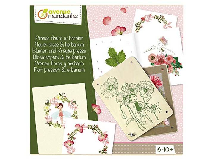 Avenue Mandarine CO175C Creatieve set met bloemen- en kruidenpers (eenvoudige handleiding (mogelijk niet beschikbaar in het Nederlands) waarmee kinderen met plezier hun creativiteit ontwikkelen en ontvouwen), 1 stuks