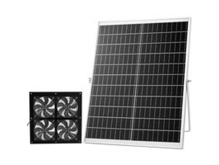 VEVOR 25W Solar Ventilator, 12V Solarpannel mit 4 Ventilatoren, Max. 2668 U/min Solar Lüfter für 748 m³/h Luftstrom, 5 m/s Solarbetriebener Absaugventilator für Kleine Hühnerställe Gewächshäuser