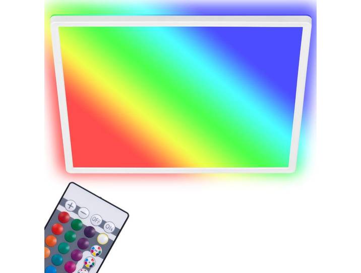LED Panel Dimmbar Fernbedienung RGB Ultraflach 15W weiß Kunststoff Briloner