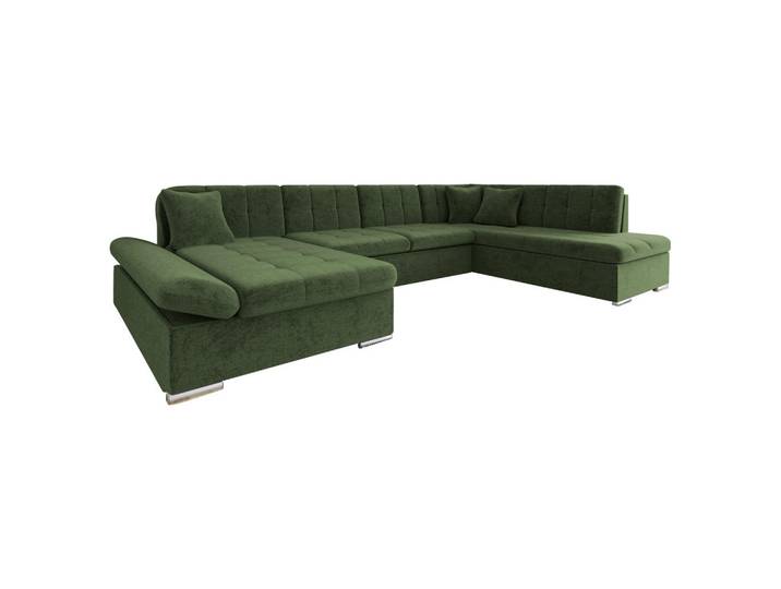 Mirjan24 Ecksofa Bergen, Seite: Links, Waldgrün, U-Form,Rechteckig, 345x76x205 cm, Wohnzimmer, Sofas & Couches, Wohnlandschaften, Wohnlandschaften in U-Form