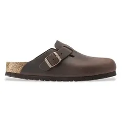 Birkenstock für Damen. 860133 Clogs aus Leder Boston Oiled (Schmale Passform) braun (38), Wohnung, Keine, Lässig