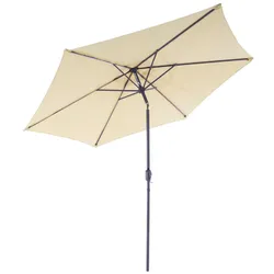 VCM Sonnenschirm Ø 2,9m   Schirm mit Kurbel   neigbar wasserabweisend   UV-Schutz 50 +   Creme