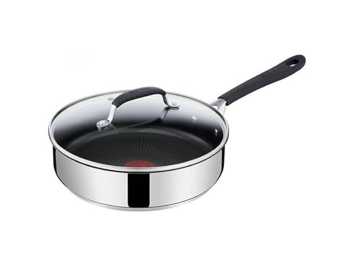 Jamie Oliver by Tefal Quick & Easy E3033344 Sautepfanne mit Glasdeckel, Edelstahl, 25 cm