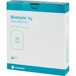 BIATAIN Ag Schaumverband 5x7 cm nicht haftend 5 St