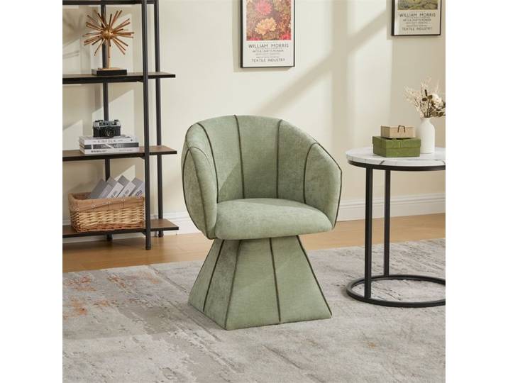 Fauteuil de salon rotatif design - Fauteuil 1 place - Chaise pivotante ergonomique pour chambre - Vert