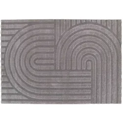 Oviala Business Rechteckiger Kurzflorteppich mit modernem grauen Muster 160 x 230 cm - Oviala
