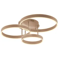 JUST LIGHT. LED-Deckenleuchte Anelli Alu, Eisen, Stahl & Metall Beige Sand