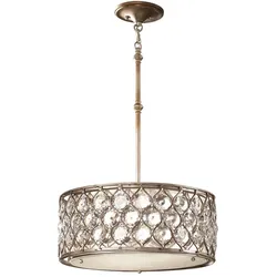 Pendellampe Deckenleuchte Hängelampe Kristalle Stahl Silber Wohnzimmerlampe