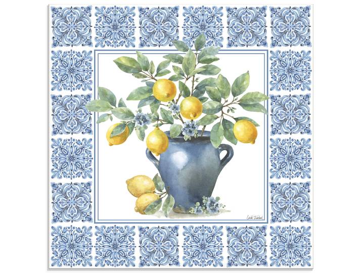Glasbild ARTLAND Le Citron VI , blau (farbe bild(er): blau), B:40cm H:40cm, Bilder, Glasbild, in verschiedenen Grössen