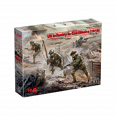 ICM - US Infantry in Gas Masks (1918) - 1:35 - 4 Figuren 307140