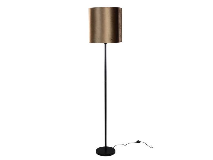 Lampadaire noir avec abat-jour en velours bronze 40 cm - Simplo