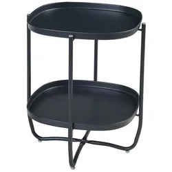 Helloshop26 - Beistelltisch mit abnehmbaren Tabletts Stahl 58 x 46 x 46 cm schwarz