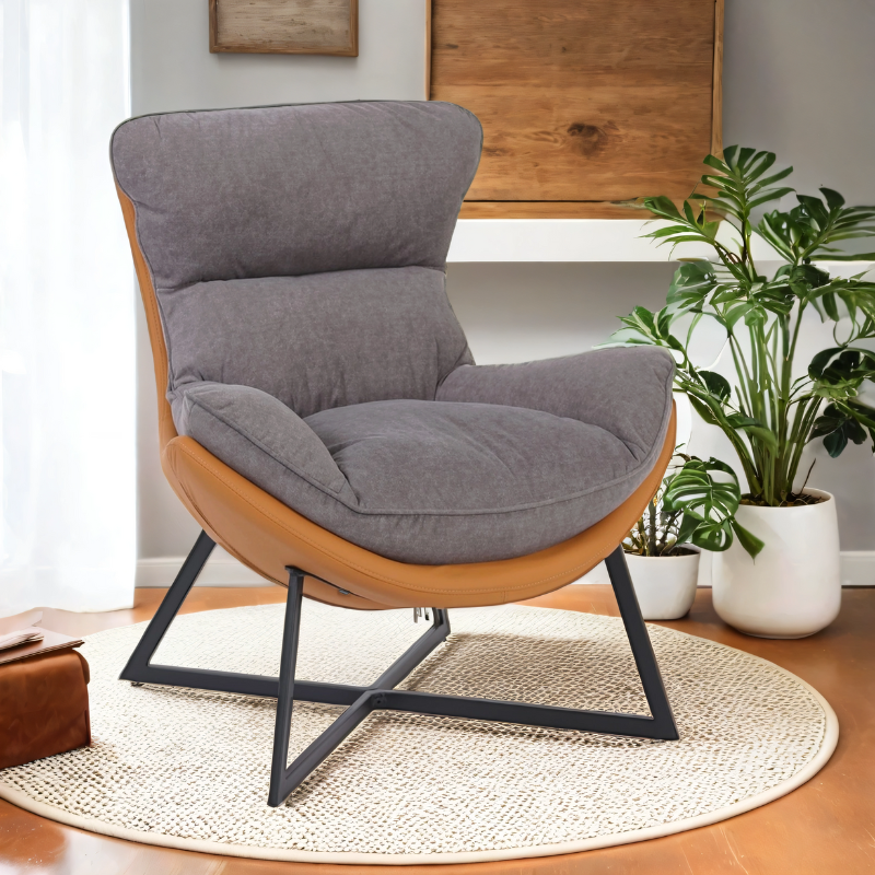 B2B Partner Sessel Wildleder SIESTA, braun/grau
