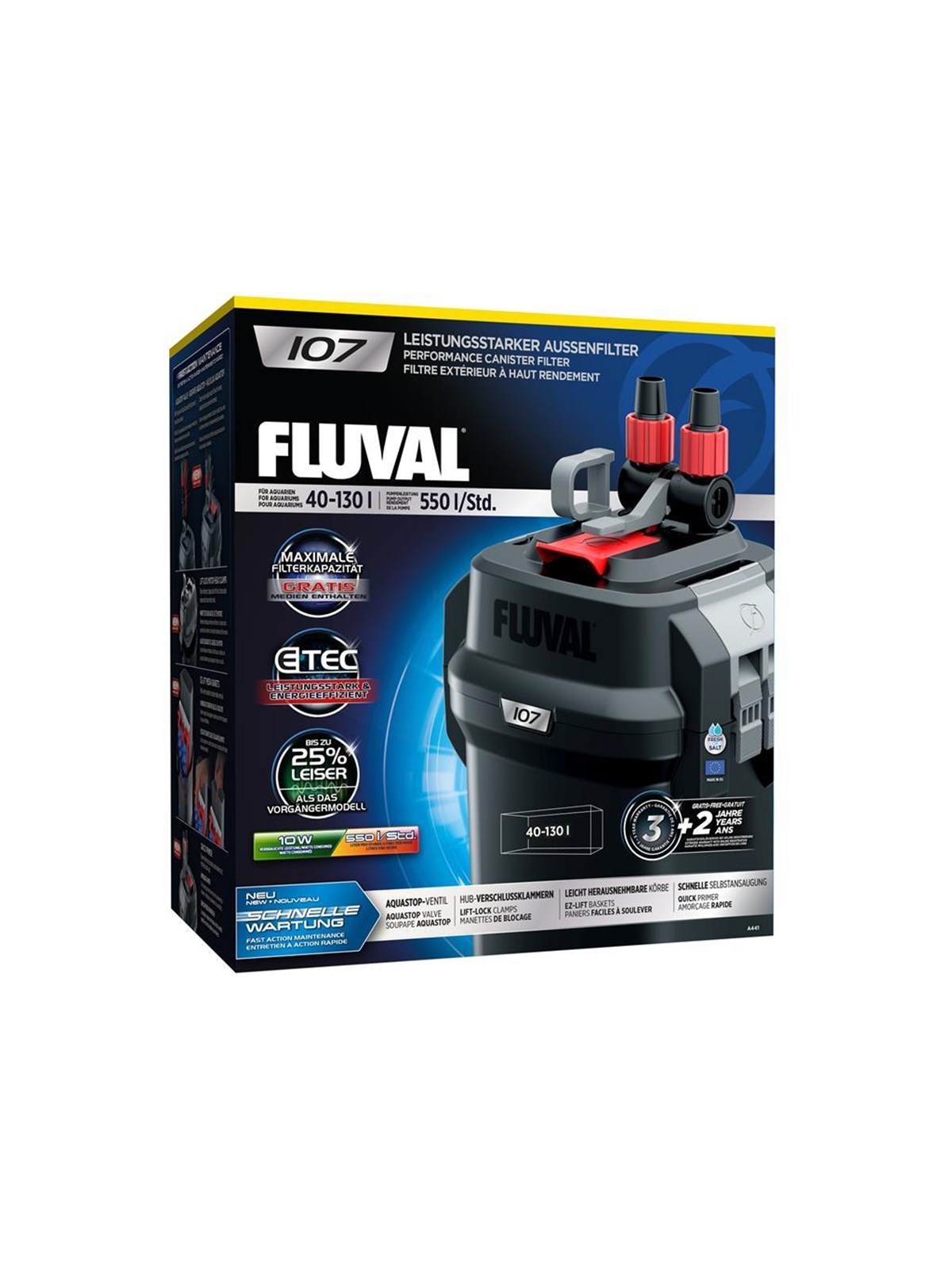 FLUVAL 107, 550 ltr./t. 10 watt. 40-130 L.